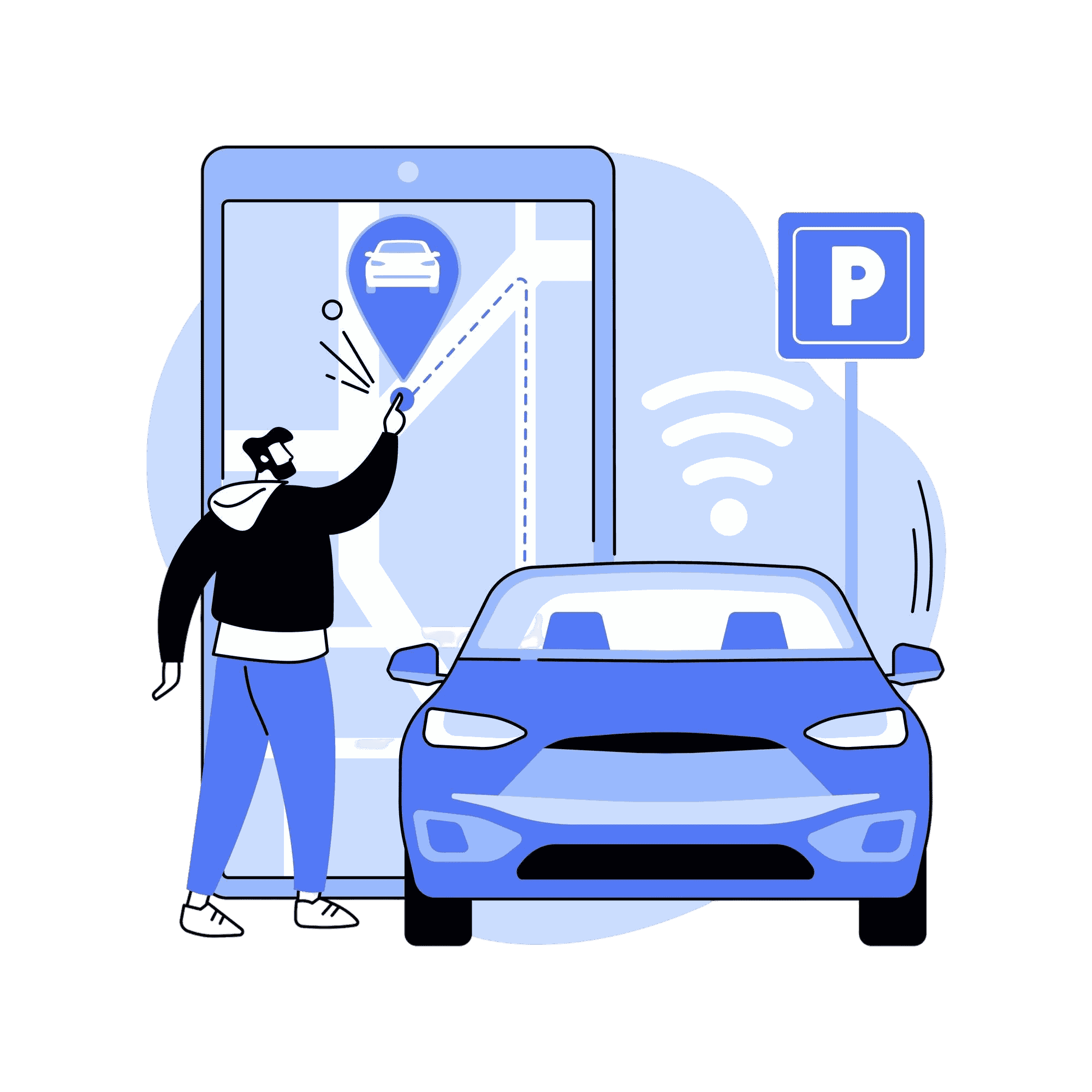 Ilustração de estacionamento